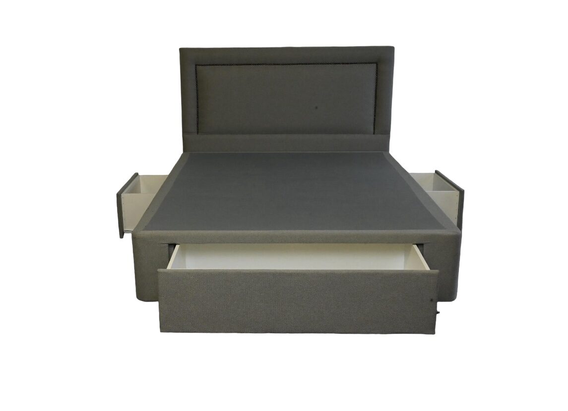 Grey Bed with 3 drawers